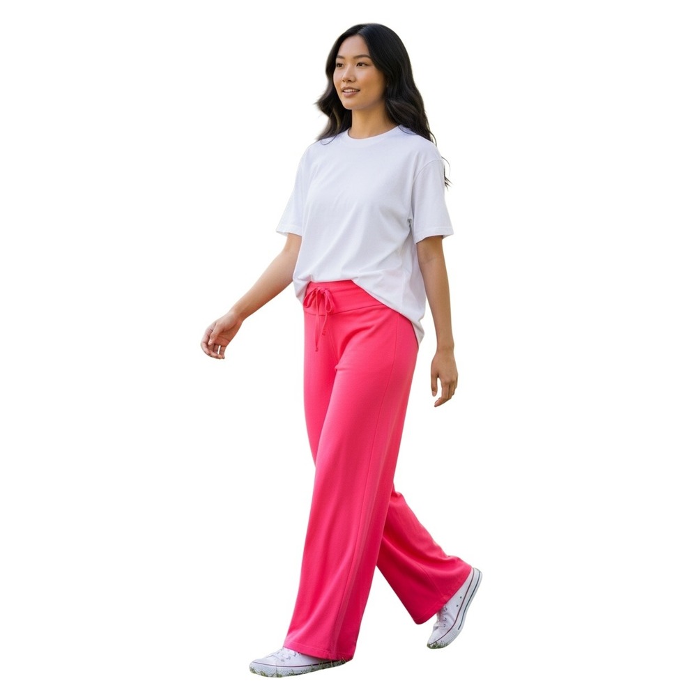 FP Movement Free People Hot Pink Wide Leg Yoga Pants Small Drawstring Activewear